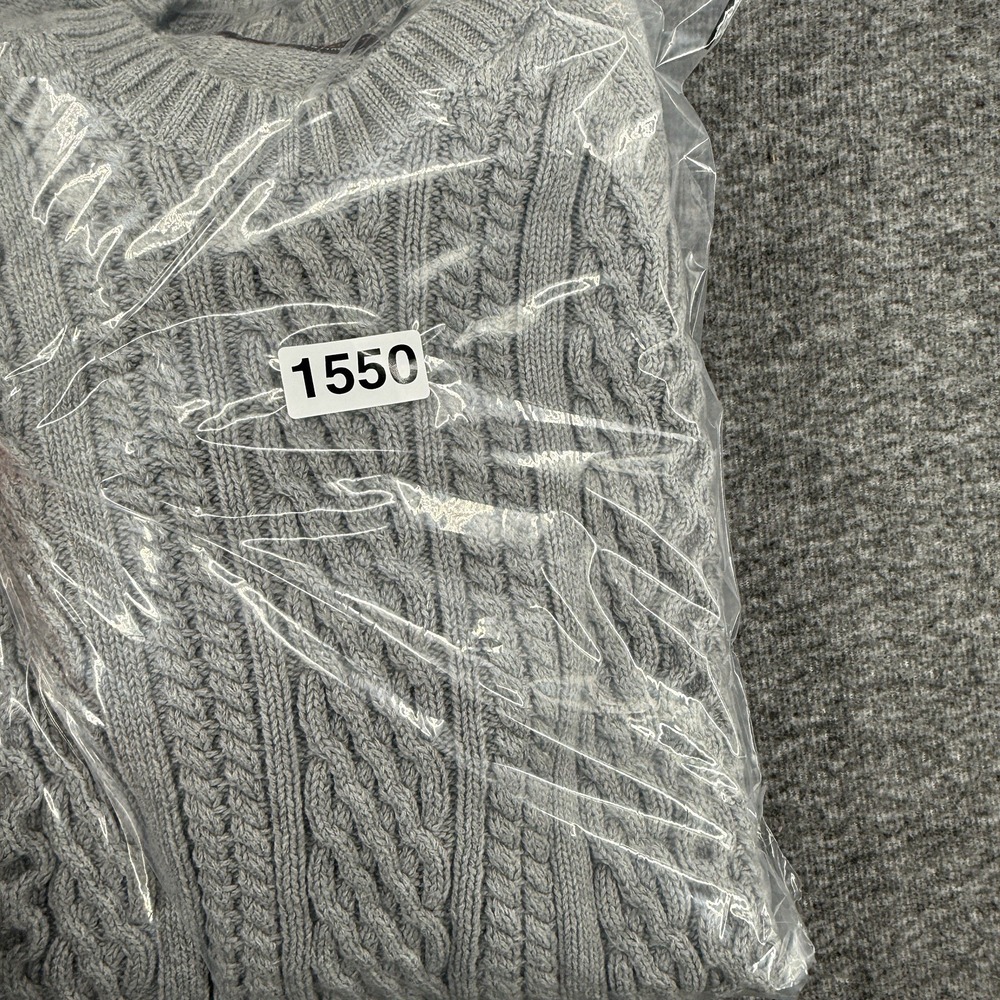 Ben Sherman Heritage Mens Gray Cable Knit Crew Neck Cotton Sweater Size Medium - Picture 9 of 9